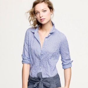 J. Crew Boy Shirt Blue Gingham